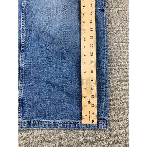 Zara Denim Cargo Skirt Women L Blue Maxi Utility Pockets Long Modest Washed - Picture 5 of 8